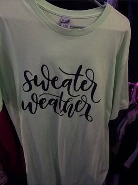 Gildan Light Mint 'Sweater Weather' Crew Neck Tee